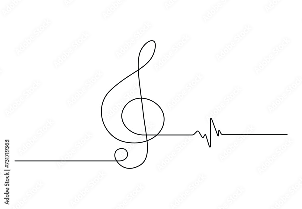 Music note continuous one line drawing vector illustration. Pro vector Music note continuous one line drawing vector illustration. Pro vector