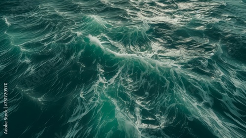 AI generated illustration of beautiful splashing green sea waves © Wirestock