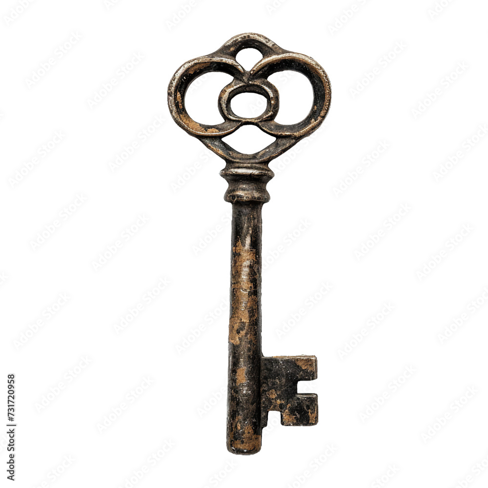 Skeleton key, transparent background, isolated image, generative AI Skeleton key, transparent background, isolated image, generative AI