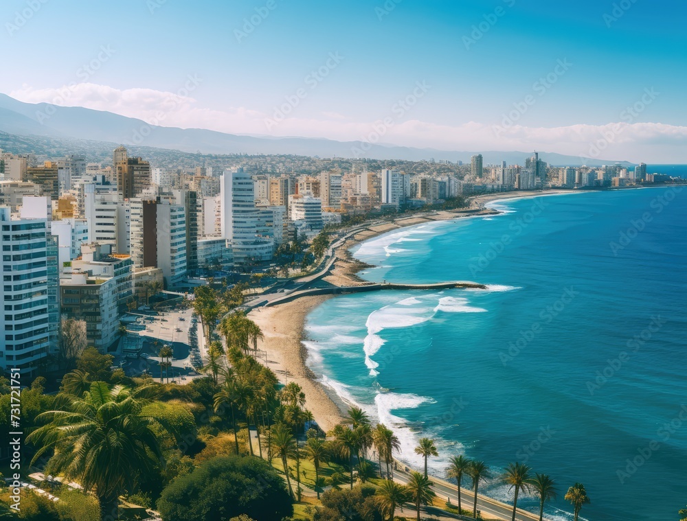 Naklejka premium Aerial view of Benidorm, Costa Blanca, Spain