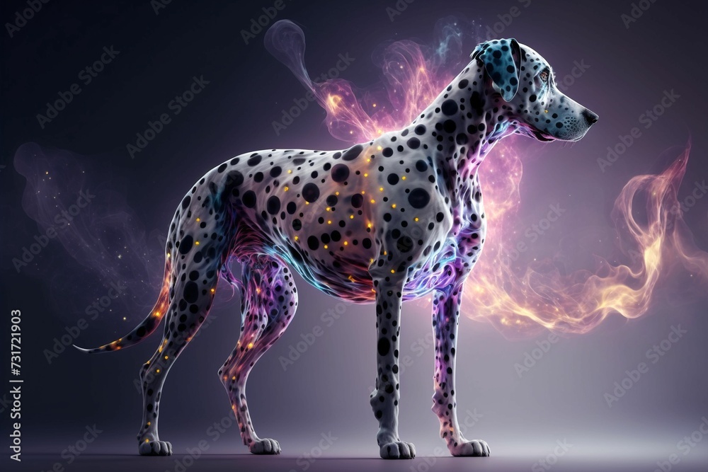 AI generated illustration of a dalmatian dog, a spiritual animal