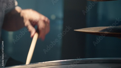Close Up Of Man Playing Drums