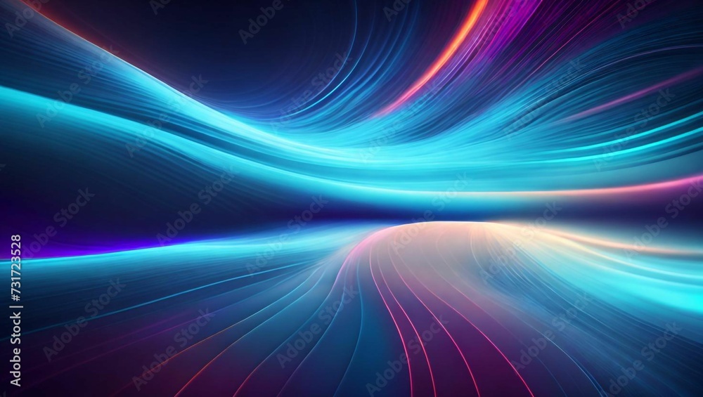 AI generated illustration of an artistic background with wavy pattern and vibrant gradient blend