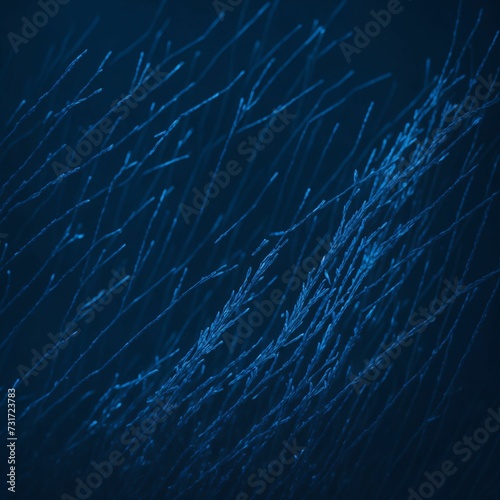 AI generated illustration of aquatic plants illuminated in a blue light