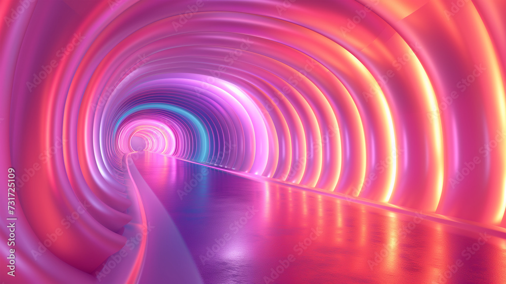 Fototapeta premium Neon tunnel Background