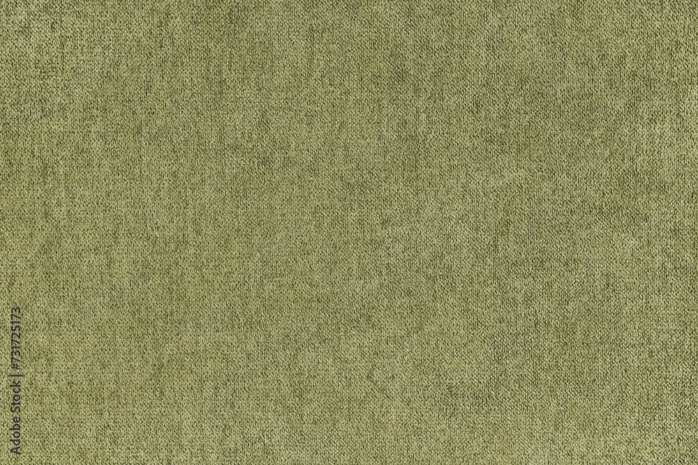 Fototapeta premium Texture background of velours jacquard khaki fabric. Upholstery texture fabric, velvet furniture textile material, design interior, decor. Fleecy fabric texture close up, backdrop, wallpaper.