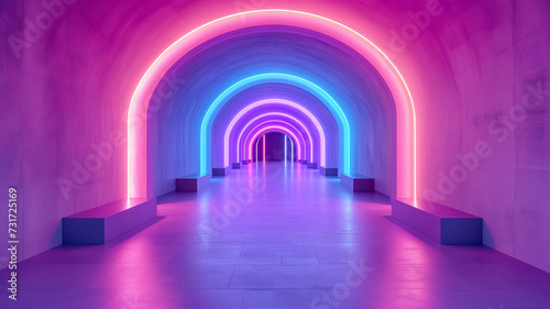 Neon tunnel Background