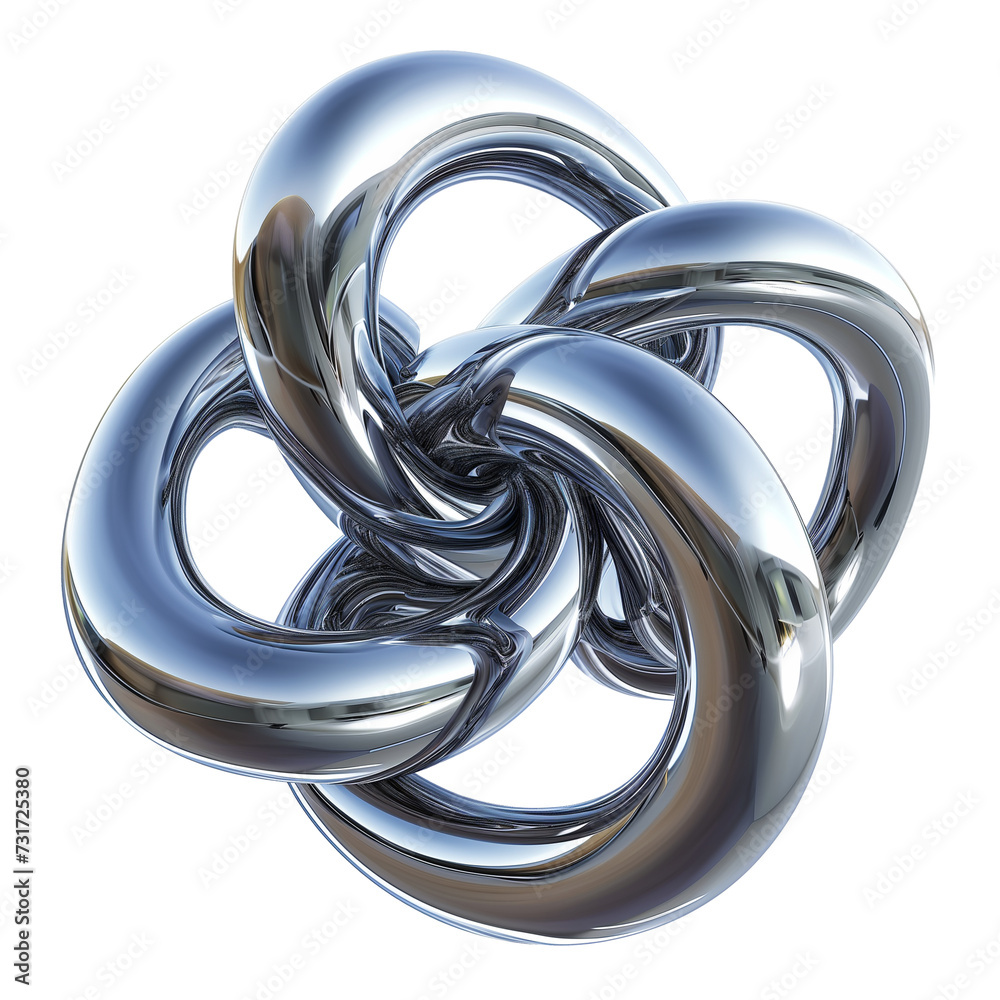 3d rendered metallic twisted shape, metallic color, isolated on transparent background 3d rendered metallic twisted shape, metallic color, isolated on transparent background