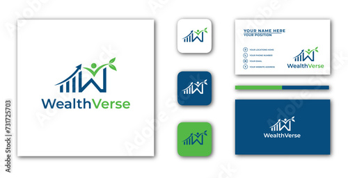 Business card and Financial Health Logo design.