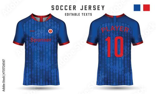 Realistic sports jersey template and t shirt sports jersey design. Sports jersey design for cricket, football, gaming jersey.