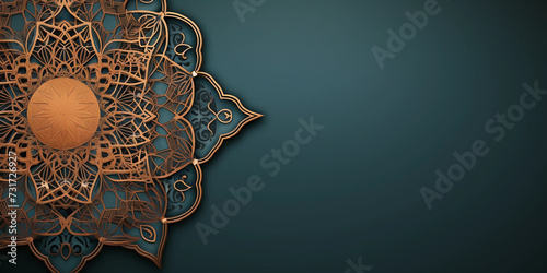 Elegant Abstrac Style Islamic Luxury Ramadan Kareem Ornamental Background With Arabic Pattern photo