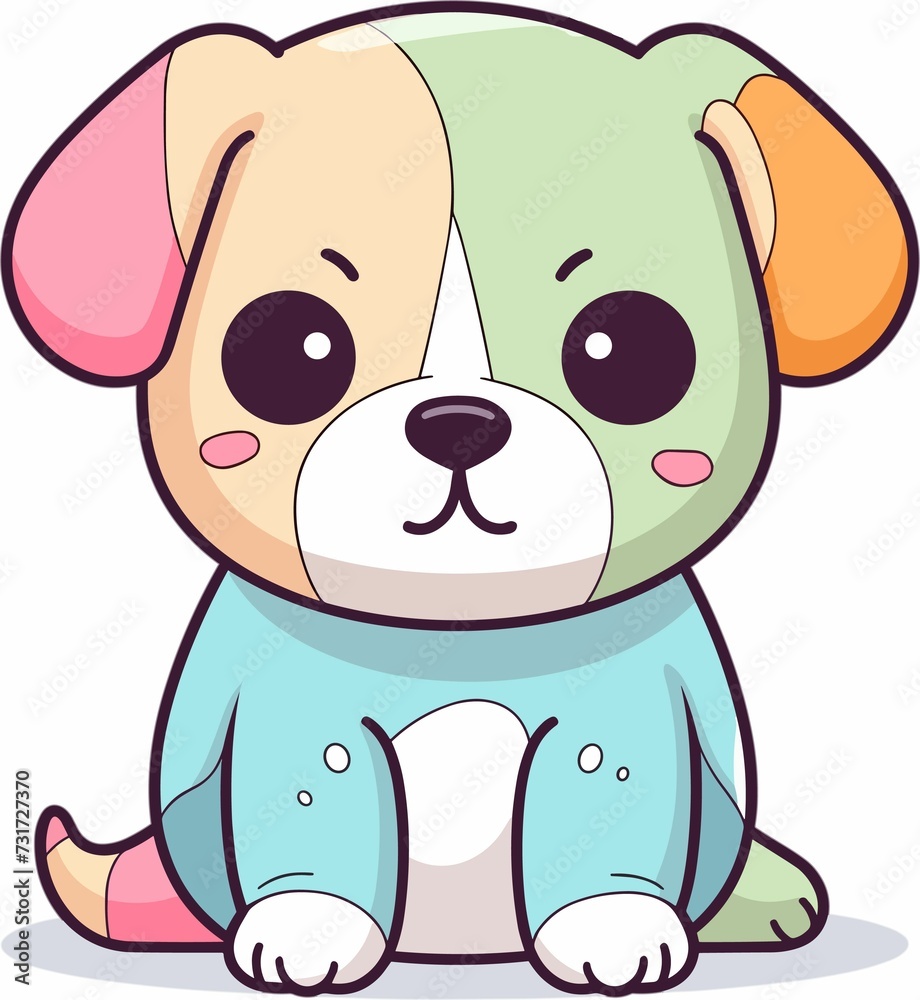 AI-generated illustration of an adorable cartoon puppy character against a white background. AI-generated illustration of an adorable cartoon puppy character against a white background.
