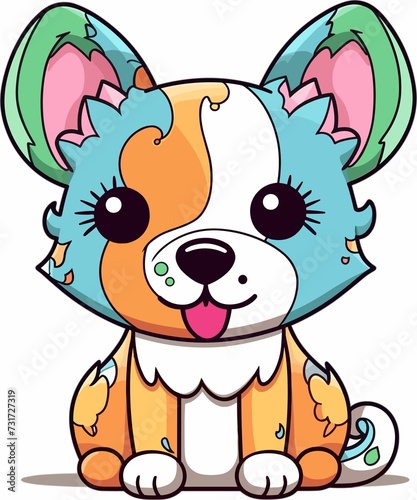 AI-generated illustration of an adorable cartoon puppy character against a white background.