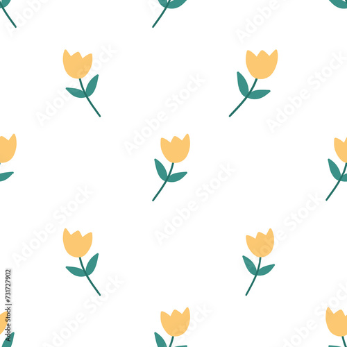 seamless pattern with yellow tulips  © Мария Гуцол