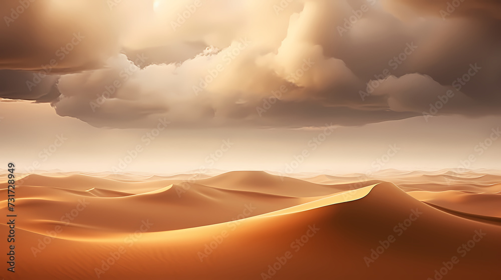 Desert landscape, sand dunes with wavy pattern Desert landscape, sand dunes with wavy pattern