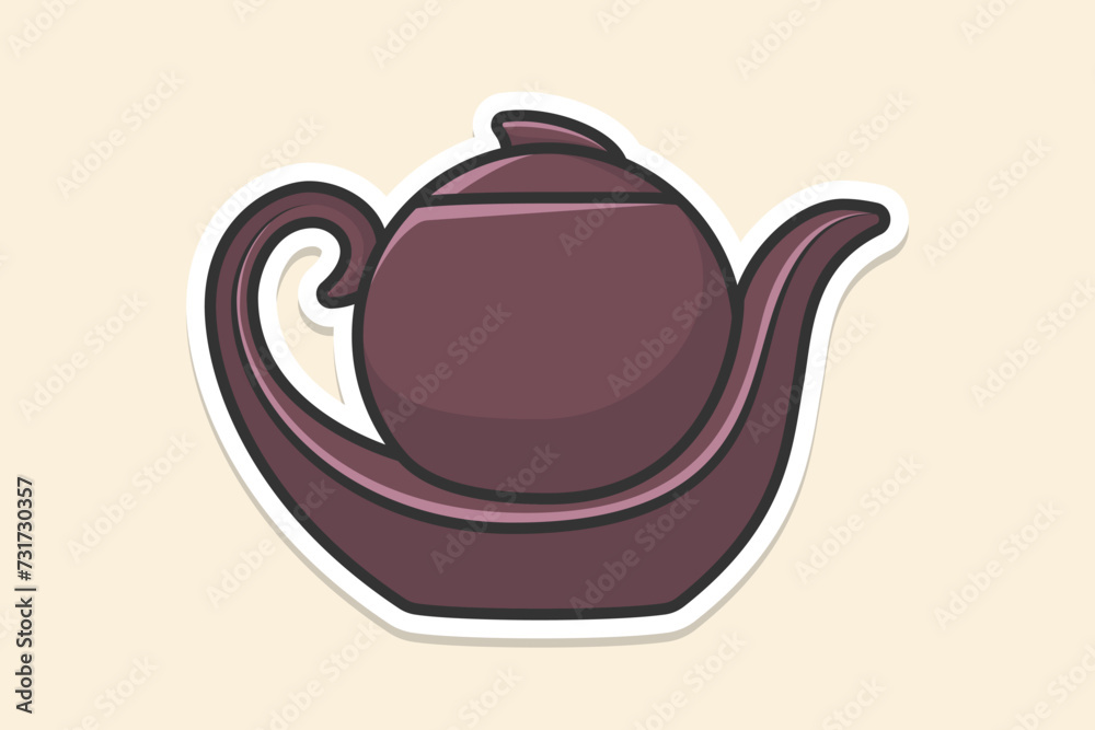 Round Shape Tea Kettle sticker design vector illustration. Kitchen interior object icon concept. Kitchen Kettle with closed lid sticker design with shadow.
Round Shape Tea Kettle sticker design vector illustration. Kitchen interior object icon concept. Kitchen Kettle with closed lid sticker design with shadow.