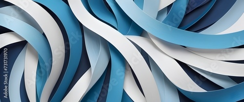 Wallpaper Mural Abstract digital painting of blue curves, AI illustration extra wide banner. Torontodigital.ca