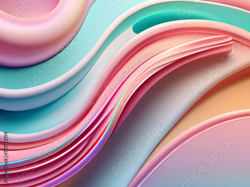 Abstract colorful paper waves with a smooth gradient, suitable for backgrounds or wallpapers. photo