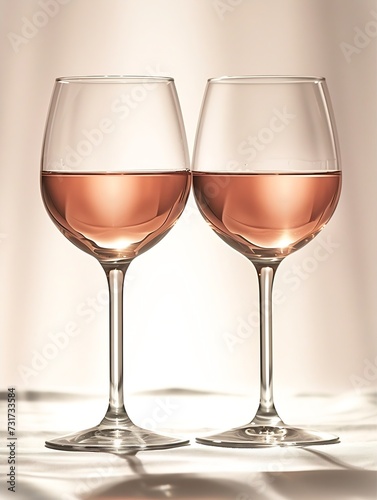 Two glasses of rose wine : Generative AI