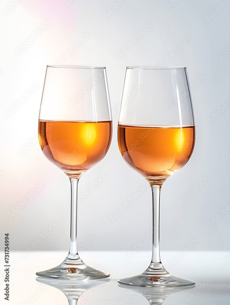 Two glasses of rose wine : Generative AI Two glasses of rose wine : Generative AI