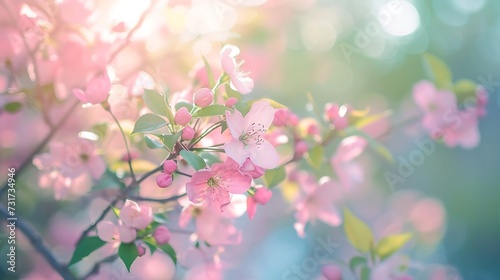 Blossom tree over nature background  Spring flowers Spring Background   Generative AI