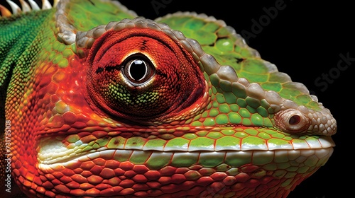 AI generated illustration of a lizard captured looking directly with inquisitive eyes