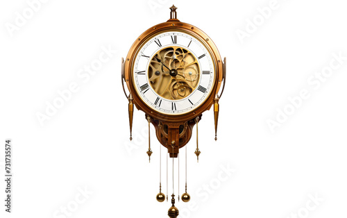 Modern Pendulum Timepiece Isolated on Transparent Background PNG.