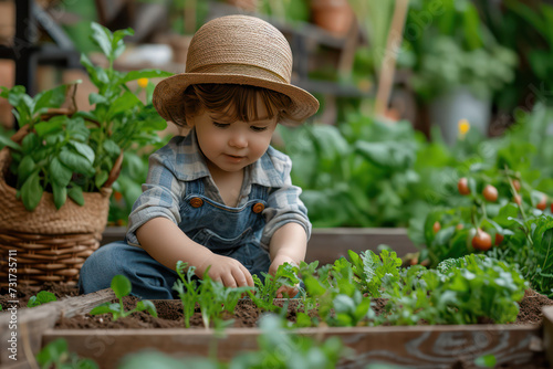 Growing Green: A Little Boy's Organic Gardening Adventure in Nature