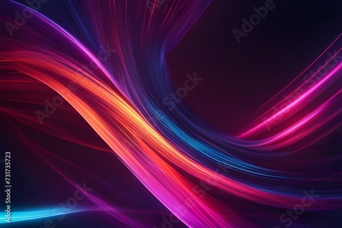 neon glowing waves abstract background 