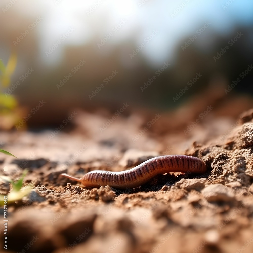 AI generated illustration of a small insect walking through the soil in an outdoor environment AI generated illustration of a small insect walking through the soil in an outdoor environment