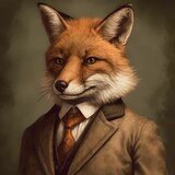 Fox in a Suit - Victorian 1800s Style (AI-Generated)