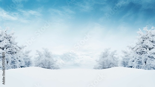 winter forest landscape Christmas frost © Wirestock