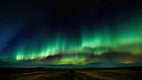 AI-generated illustration of stunning aurora lights radiating across the night sky.