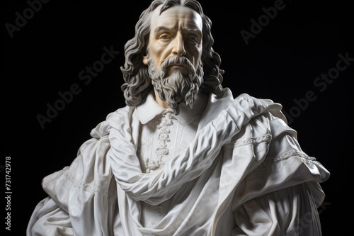 William Brewster marble statue with realistic face. photo