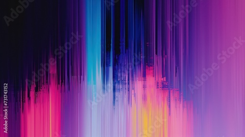 A minimalist abstract background with generative art  featuring ethereal primary colors  solid glitch elements  and a gradient.