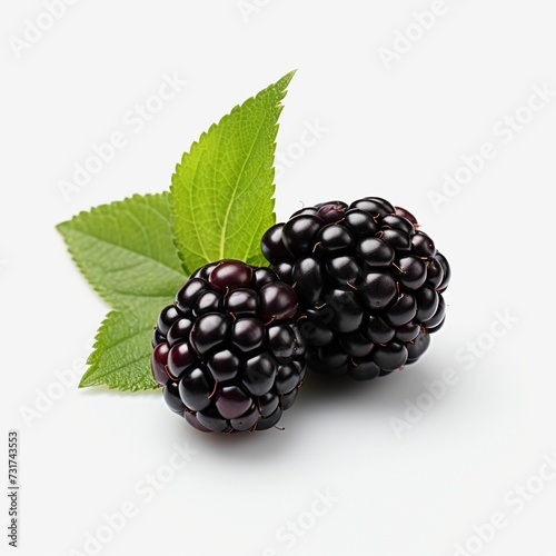 AI generated illustration of Image of ripe fresh berries with vibrant green leaves