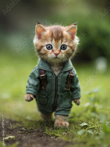 Portrait_Kitty_with_walking_style_in_the_greenly