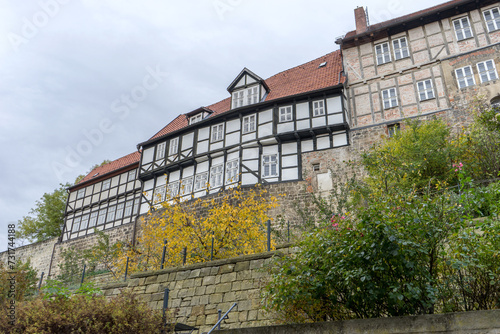Half-timbered houses on the Schlossberg in Quedlinburg  Germany