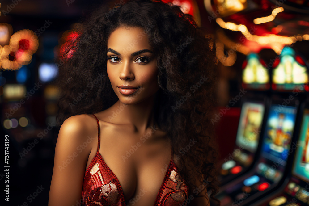 Concept of casino games poker slots free spins chips cards dice players las vegas Generative AI picture Concept of casino games poker slots free spins chips cards dice players las vegas Generative AI picture
