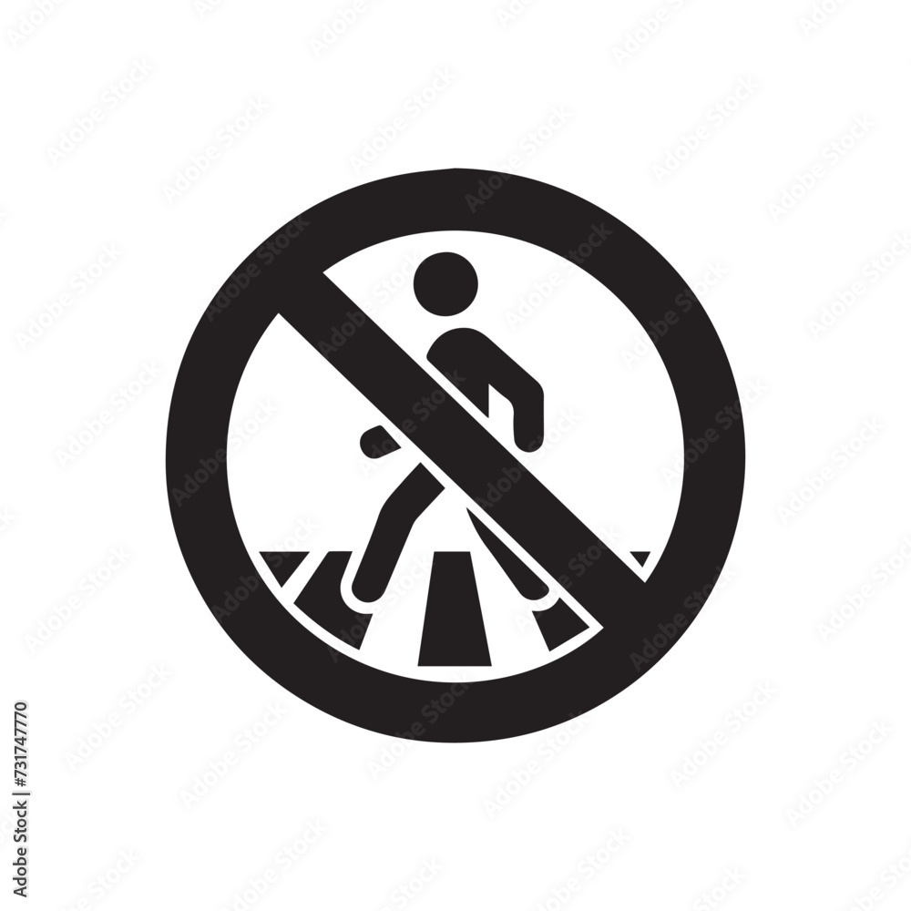 Prohibited Walking icon, no walking sign icon , forbidden pedestrian sign Prohibited Walking icon, no walking sign icon , forbidden pedestrian sign