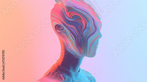 abstract background showcasing holographic elements, solid glitch effects, and a rainbow gradient color scheme