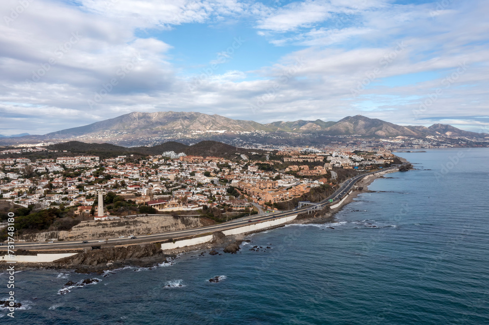 playa de punta de calaburras en la cala de Mijas provincia de Málaga, Andalucía