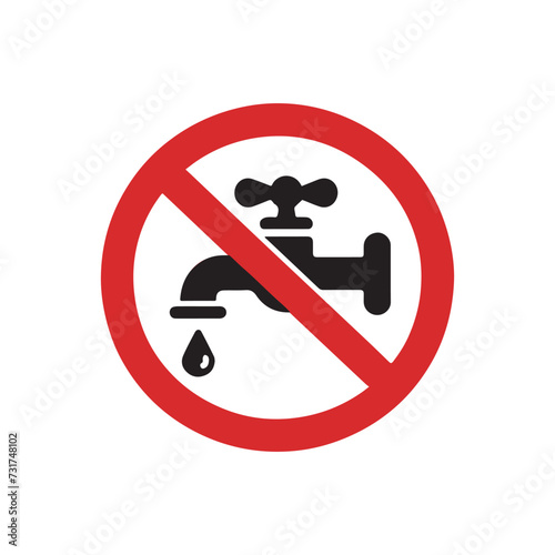 Prohibited water tap icon 