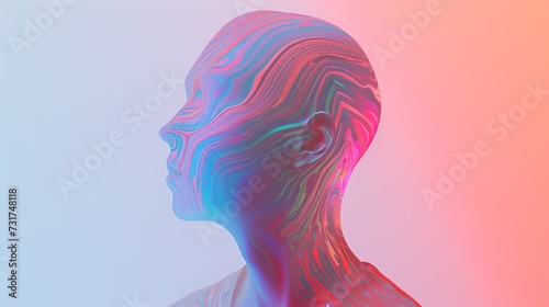 abstract background showcasing holographic elements, solid glitch effects, and a rainbow gradient color scheme