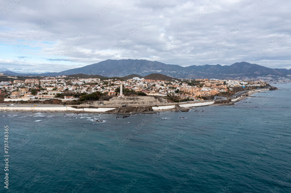 playa de punta de calaburras en la cala de Mijas provincia de Málaga, Andalucía playa de punta de calaburras en la cala de Mijas provincia de Málaga, Andalucía
