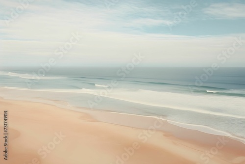 AI generated illustration of a scenic beach with golden sand