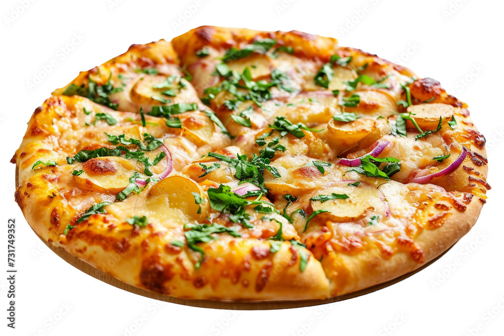 Chronicles of Potato Pizza On Transparent Background.
