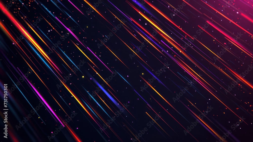 Futuristic background with speed effect motion. Neon-colored stripes on a matte black background Futuristic background with speed effect motion. Neon-colored stripes on a matte black background