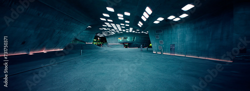 Zukunft Szene , Archetektur mit gesättigtem Blau 