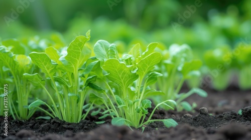 salad plant in organic farm. generative ai